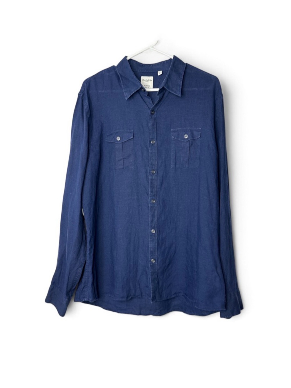 Baird Mcnutt Murano Slim Fit Shirt Men’s XL Linen Blue Button Up Preppy Resort